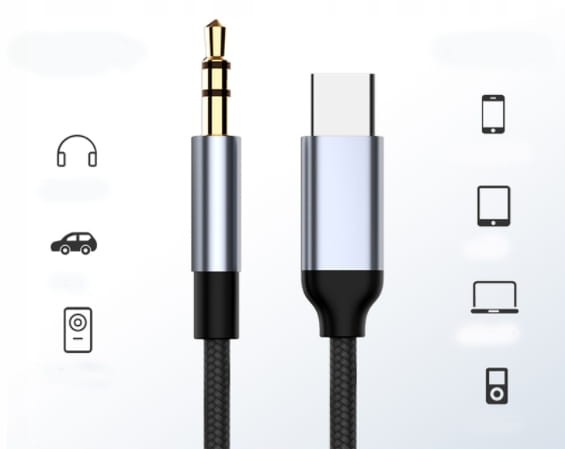 KABEL Przejściówka ADAPTER USB-C mini Jack 3,5mm AUX DAC 1,5m - zdjęcie 5