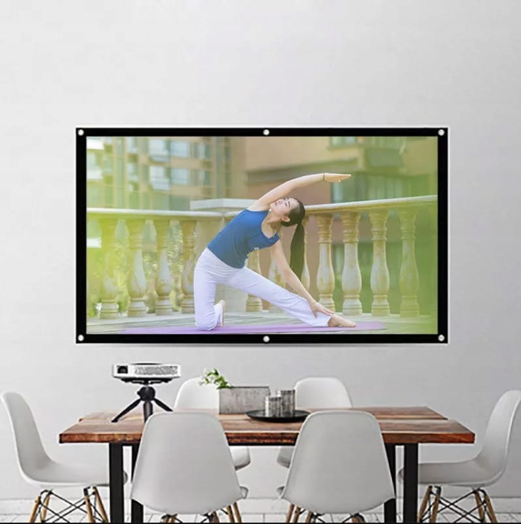 EKRAN PROJEKCYJNY do projektora rzutnika Przenośny Składany 16:9 218x122 cm 100 Cali - zdjęcie 4