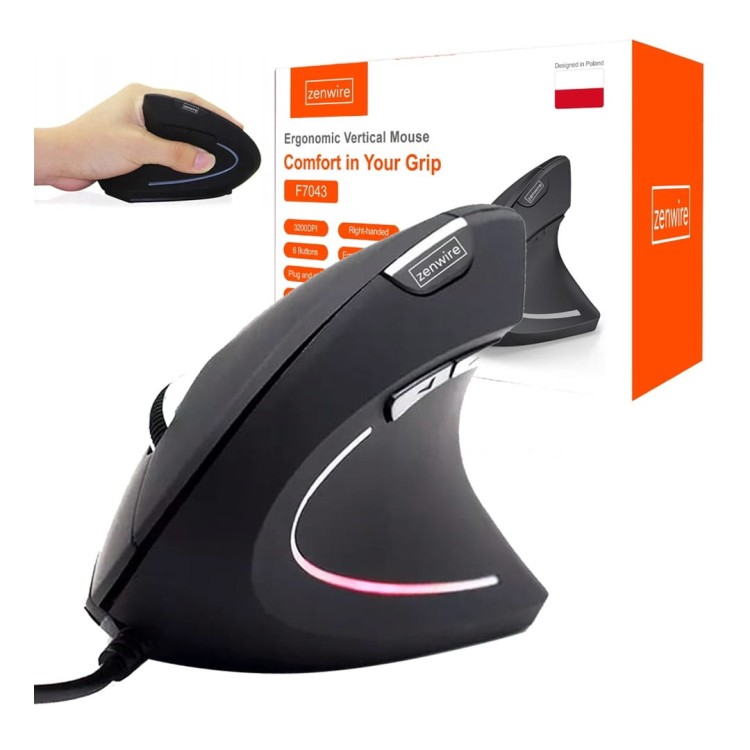 MYSZKA Pionowa Wertykalna Ergonomiczna Przewodowa Zenwire X5 - zdjęcie 1
