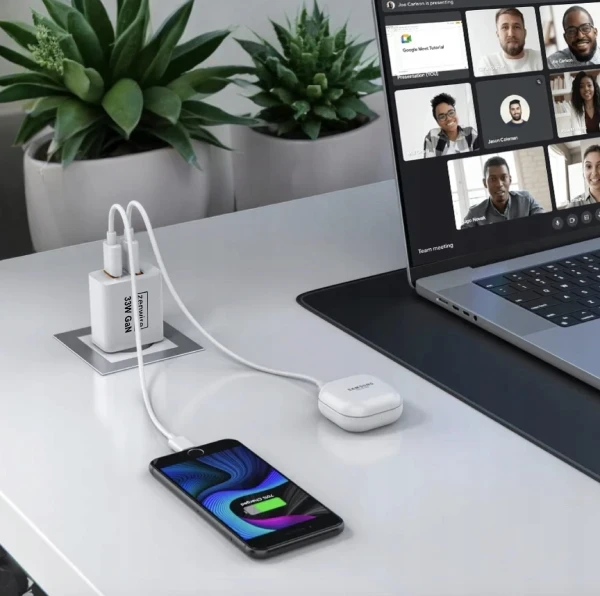 Szybka Ładowarka Sieciowa Kostka GAN III 33W Zasilacz USB-C USB-A do iPhone Samsung Zenwire YMS-618 - zdjęcie 4