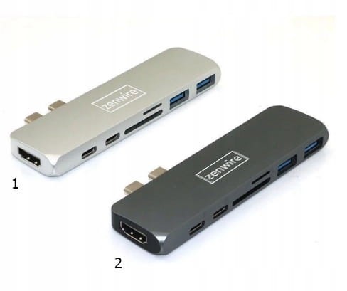 Adapter 7w1 HUB USB-C HDMI 4K SD Thunderbolt 3.0 USB 3.0 do Macbook Pro Air M1 M2 M3 Zenwire BYL-2011N - zdjęcie 7